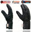 Milwaukee Leather MG7534 Men's Black Deerskin Gauntlet Motorcycle Gloves w/ Wrist Strap & Cinch Closure