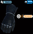 Milwaukee Leather MG7550 Men's Black Cowhide Leather Gauntlet Motorcycle Hand Gloves w/ X-Long Cuff i-Touch Screen Waterproof