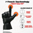Milwaukee Leather MG7551 Men's Black Cowhide Leather Gauntlet Motorcycle Hand Gloves W/ i-Touch Screen and Waterproof