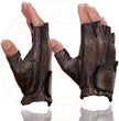 Milwaukee Leather MG7561 Men's Premium Brown Leather Gel Padded Palm Fingerless Motorcycle Hand Gloves
