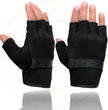 Milwaukee Leather MG7590 Men's Black ‘Amara Cloth’ Gel Palm Fingerless Motorcycle Hand Gloves W/ Breathable Mesh Material