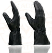 Milwaukee Leather MG7725 Women's Black Leather Gauntlet Motorcycle Gloves w/ Wrist Strap Closure