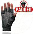 Milwaukee Leather MG7761 Women's Grey Leather Gel Palm Fingerless Motorcycle Hand Gloves W/ Stylish ‘Wrist Detailing’