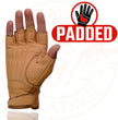 Milwaukee Leather MG7761 Women's Saddle Leather Gel Palm Fingerless Motorcycle Hand Gloves W/ Stylish ‘Wrist Detailing’