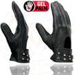 Milwaukee Leather MG7765 Women's Black Leather Gel Palm Open Wrist Motorcycle Hand Gloves W/ Stylish ‘Wrist Detailing’
