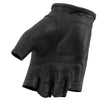 Milwaukee Leather MG7780 Women's Black Leather Perforated Fingerless Motorcycle Gloves - Gel Padded Palm Biker Gloves