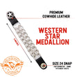 Milwaukee Leather Western Star Medallion Vest Extender - Double Chrome Chains Genuine Leather 6.5