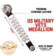 Milwaukee Leather US Military Vet Medallion Vest Extender - Double Chrome Chains Genuine Leather 6.5