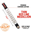 Milwaukee Leather Thin Red Line Medallion Vest Extender - Double Chrome Chains Genuine Leather 6.5