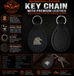 Milwaukee Leather Key Chain with Leather Original Pewter Emblem