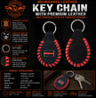 Milwaukee Leather Key Chain with Leather Original Pewter Emblem