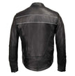 Milwaukee Leather USA MADE MLJKM5003 Men's Black Echo Premium Leather Motorcycle Jacket with Reflective Piping