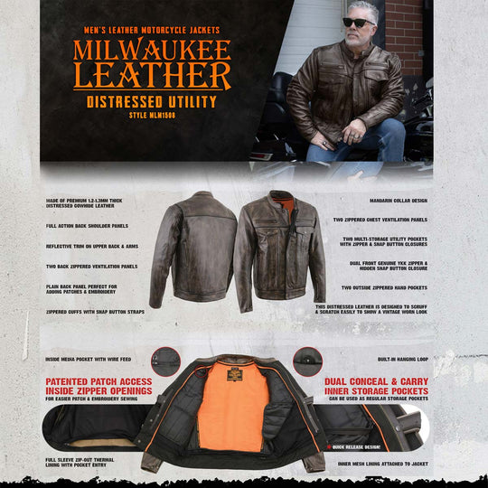 Men's Brown Leather Motorcycle Jackets | Milwaukee Motorcycle Clothing Co