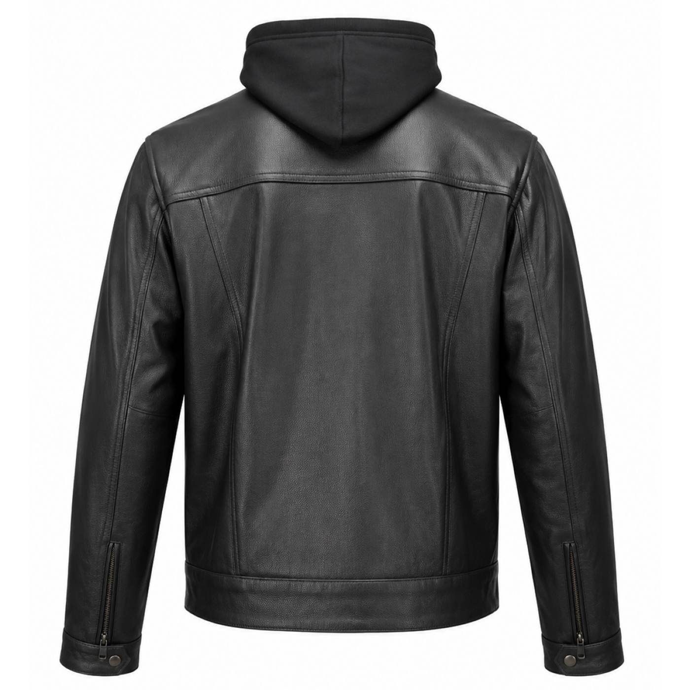 Milwaukee Leather Men's Leather Shirt Jacket with Removable Hoodie
