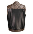Milwaukee Leather MLM3529 Men's Black & Brown Paisley Lined Leather Vest w/ Accent Stitching & Armhole Trim