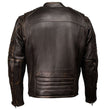 Milwaukee Motorcycle Clothing Co. Men's Anarchy Scooter Style Vintage Brown Premium Leather Riding Jacket MMC10004