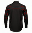 MMCC Men's Octane Long Sleeve Mechanic Shirt - Black with Red Stripe - 50-50 Cotton Poly - MMCC16002