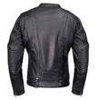 Milwaukee Motorcycle Clothing Co. Women’s Rebel Scooter Style Black Leather Biker Jacket w/ Mandarin Collar MMC20002