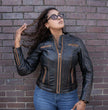 Milwaukee Motorcycle Clothing Co. Women’s Rebel Scooter Style Vinage Brown Leather Jacket w/ Mandarin Collar MMC20003
