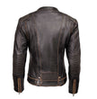 Milwaukee Motorcycle Clothing Co. Women’s Rebel Scooter Style Vinage Brown Leather Jacket w/ Mandarin Collar MMC20003