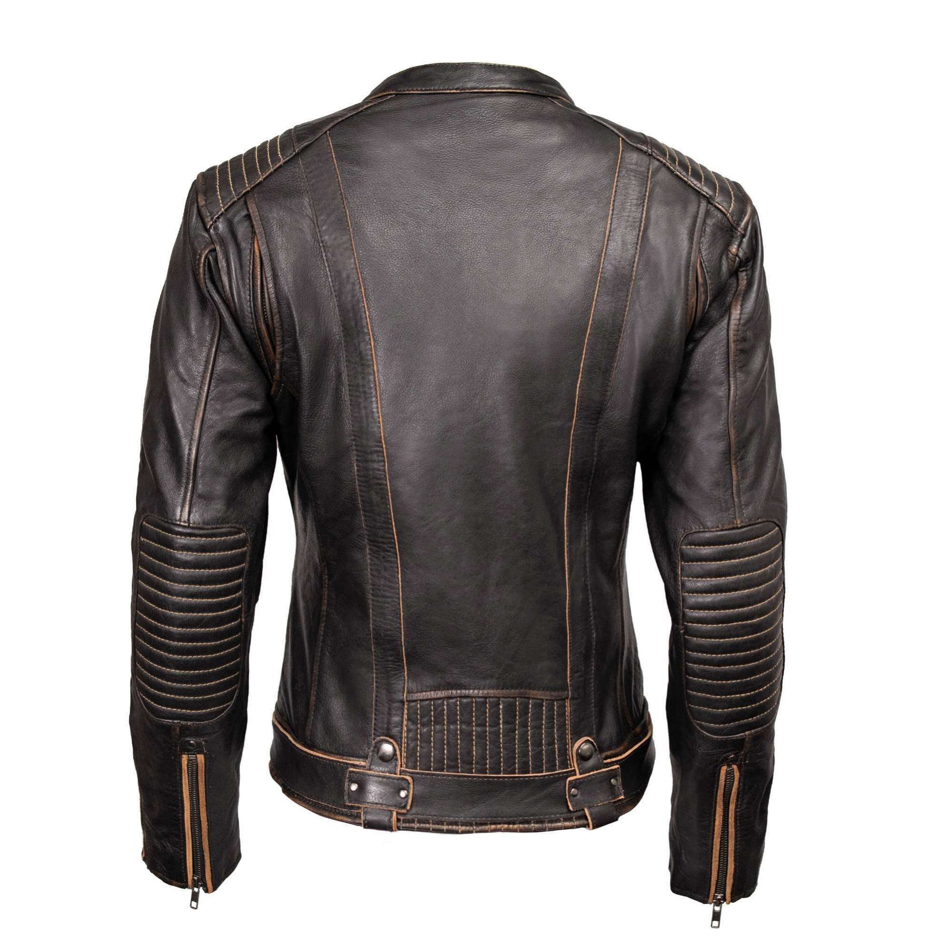 Milwaukee Motorcycle Clothing Co. Women’s Rebel Scooter Style Vinage Brown Leather Jacket w/ Mandarin Collar MMC20003