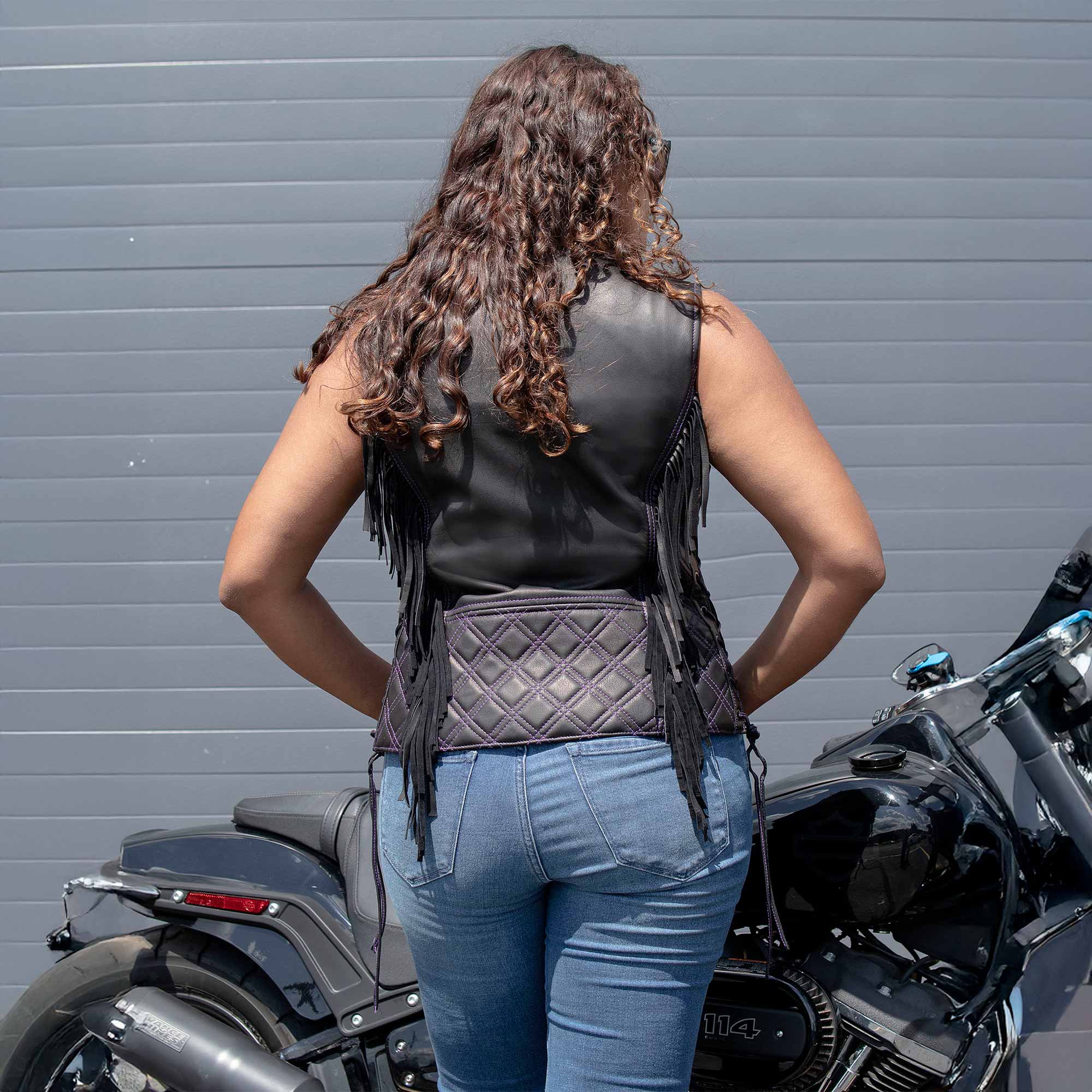 Milwaukee Motorcycle Clothing Co. Women's Liberty Black and Purple