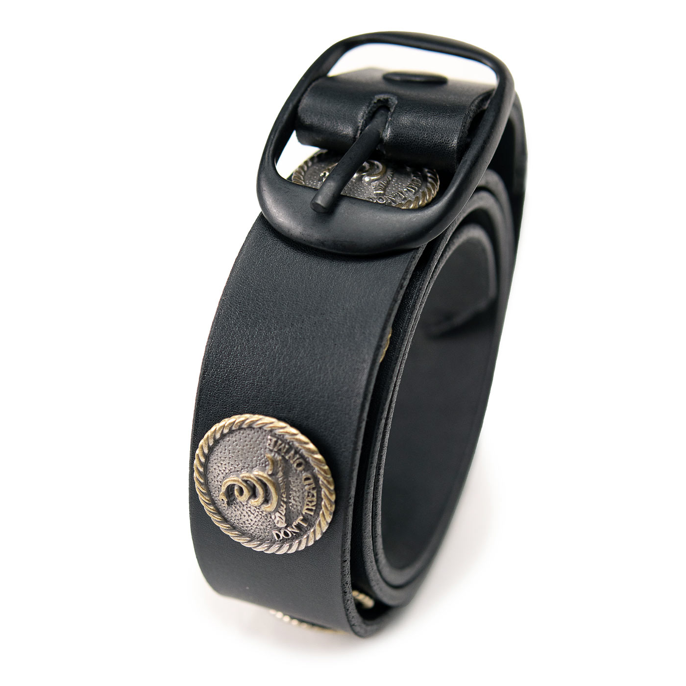 Milwaukee Leather MP7109 Men's Don't Thread On Me Black Leather Belt w/ Interchangeable Buckle - 1.5 inches Wide