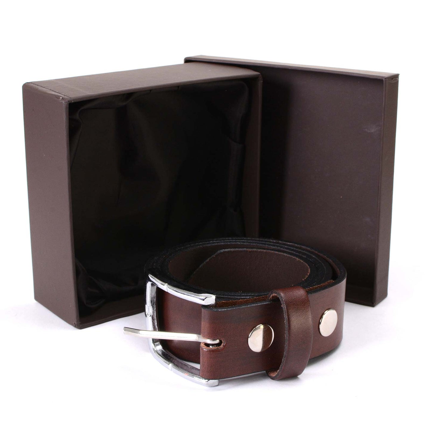 Milwaukee Leather MP7118 Men's Brown Premium Leather 1.5 Inch Wide Belt with Interchangeable Buckle