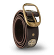 Milwaukee Leather Men's Cross Circle Brown Leather Belt w/ Interchangeable Buckle - 1.5 inches Wide - MP7127