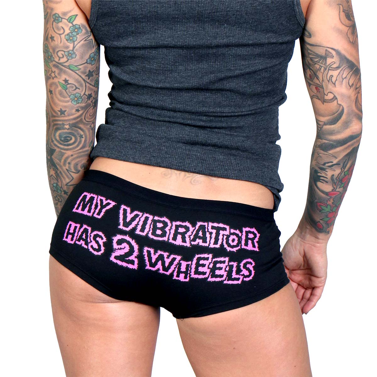 Hot Leathers PTB7254 My Vibrator Has Two Wheels Funny Boy Shorts