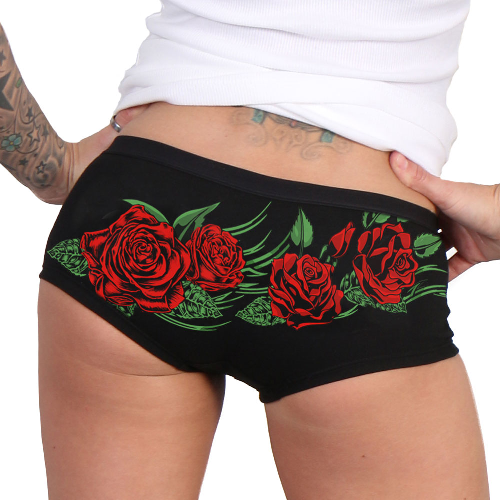 Hot Leathers Wild Roses Boy Shorts PTB7537