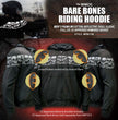 Milwaukee Leather Men's Bare Bones Black Reflective Skull CE Armored Riding Hoodie, Shoulder and Elbow Armor - MPM1798