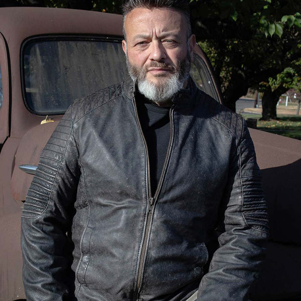 Milwaukee Leather Vintage SFM1808 Men's Brown Leather Seamed Shoulder Zipper Front Jacket