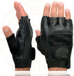 Milwaukee Leather SH217 Men's Black Leather Gel Padded Palm Fingerless Motorcycle Hand Gloves W/ Breathable ‘Mesh Material’