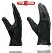 Milwaukee Leather SH226D Men's Black Unlined Leather Lightweight Motorcycle Hand Gloves W/ Wrist Zipper Closure