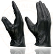 Milwaukee Leather SH234 Men's Black Thermal Lined Leather Motorcycle Gloves w/ Cinch Wrist Closure