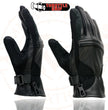 Milwaukee Leather SH296 Men's Black Leather Mesh Racing Motorcycle Hand Gloves W/ Padded Knuckle