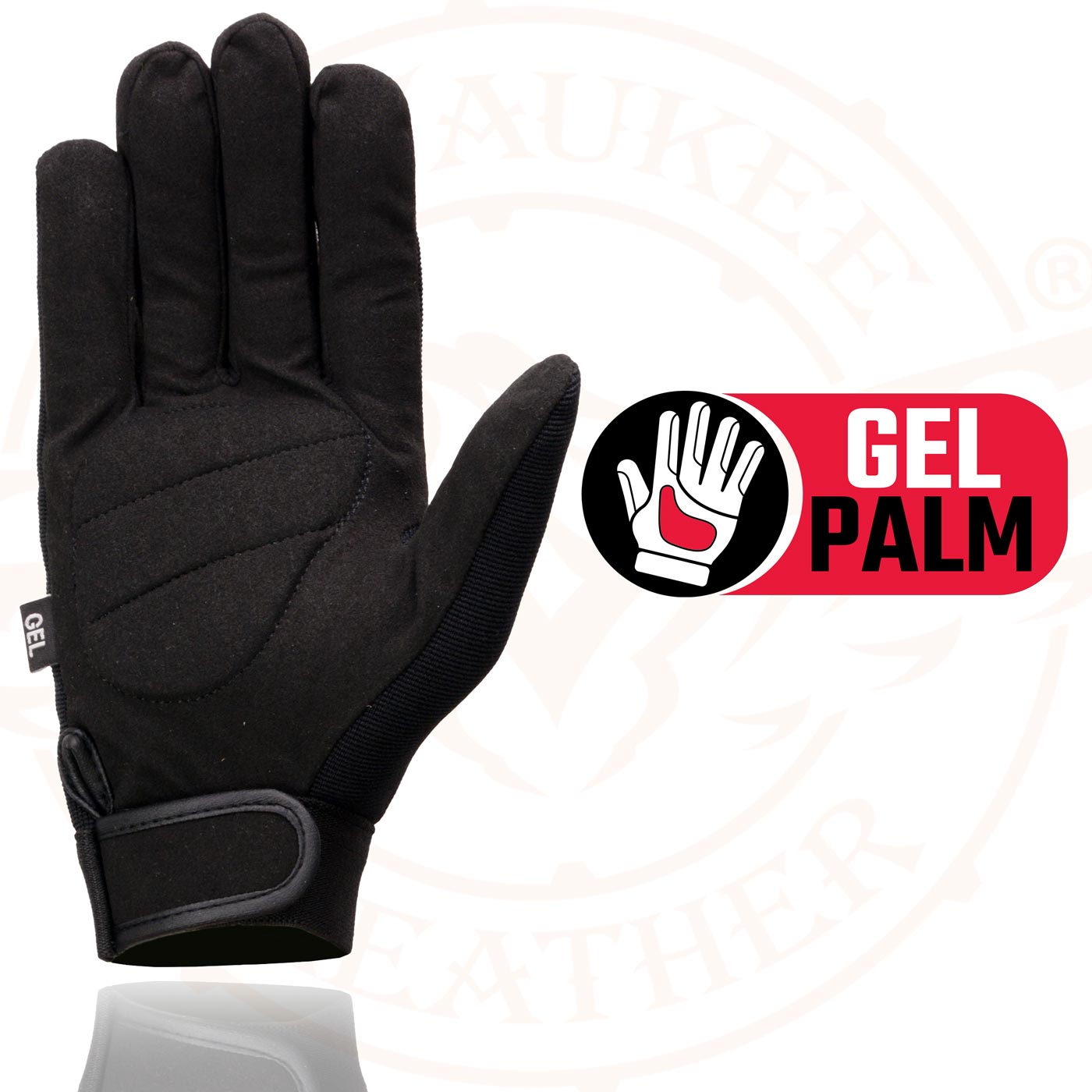 Milwaukee Leather SH44612 Men's Black Textile Mesh Gel Palm Motorcycle Mechanics Hand Gloves W/ Amara Cloth Bottom