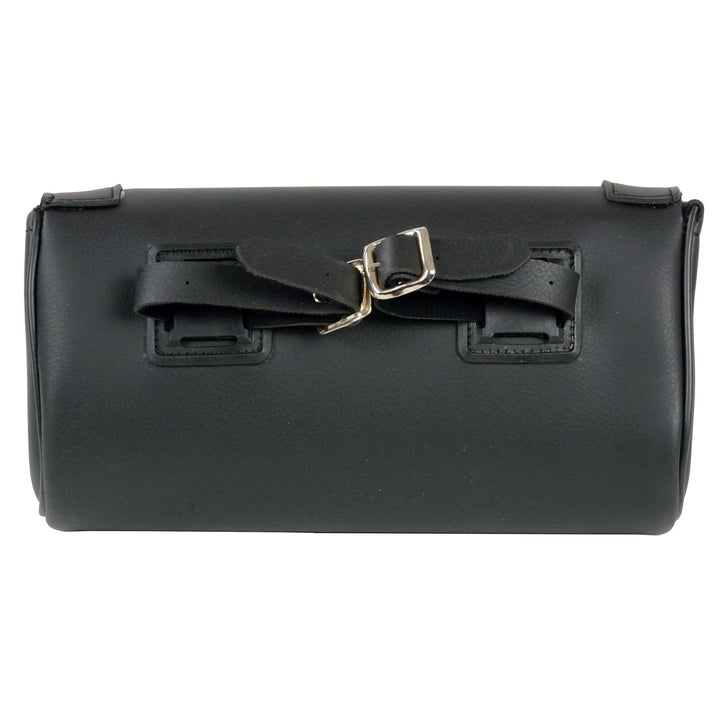 Milwaukee Leather SH61401 Black Medium Motorcycle Windshield PVC Tool Bag with Self FastenerClosure
