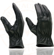 Milwaukee Leather SH734 Men's Black Thermal Lined Leather Motorcycle Hand Gloves W/ Sinch Wrist Closure
