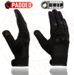 Milwaukee Leather SH761 Men's Black Textile Padded Knuckle Mechanics Gloves with Amara Palm