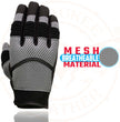 Milwaukee Leather SH791 Men's Black Leather and Grey Mesh Combo Racing Motorcycle Hand Gloves W/ Elasticized Fingers