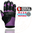 Milwaukee Leather SH802 Women's Black and Purple Leather with Mesh Combo Racing Gloves
