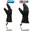 Milwaukee Leather SH815 Men's Black Leather Waterproof Gauntlet Gloves with Hard Knuckles