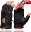 Milwaukee Leather SH851 Men's USA Deer Skin Leather Black Gel Padded Palm Fingerless Motorcycle Riders Gloves