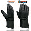 Milwaukee Leather SH864TH Men's Thermal Lined USA Deerskin Black Leather Gauntlet Motorcycle Winter Gloves