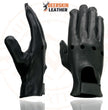 Milwaukee Leather SH868 Men's USA Deerskin Black Vented Perforated Leather Motorcycle Riders Gloves