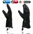 Milwaukee Leather Men's Black Soft Leather Gauntlet Motorcycle Hand Gloves-Waterproof Gel Palm Reflective Piping SH873