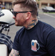 Hot Leathers GMD1496 Men's Beer Mug Flag T-Shirt