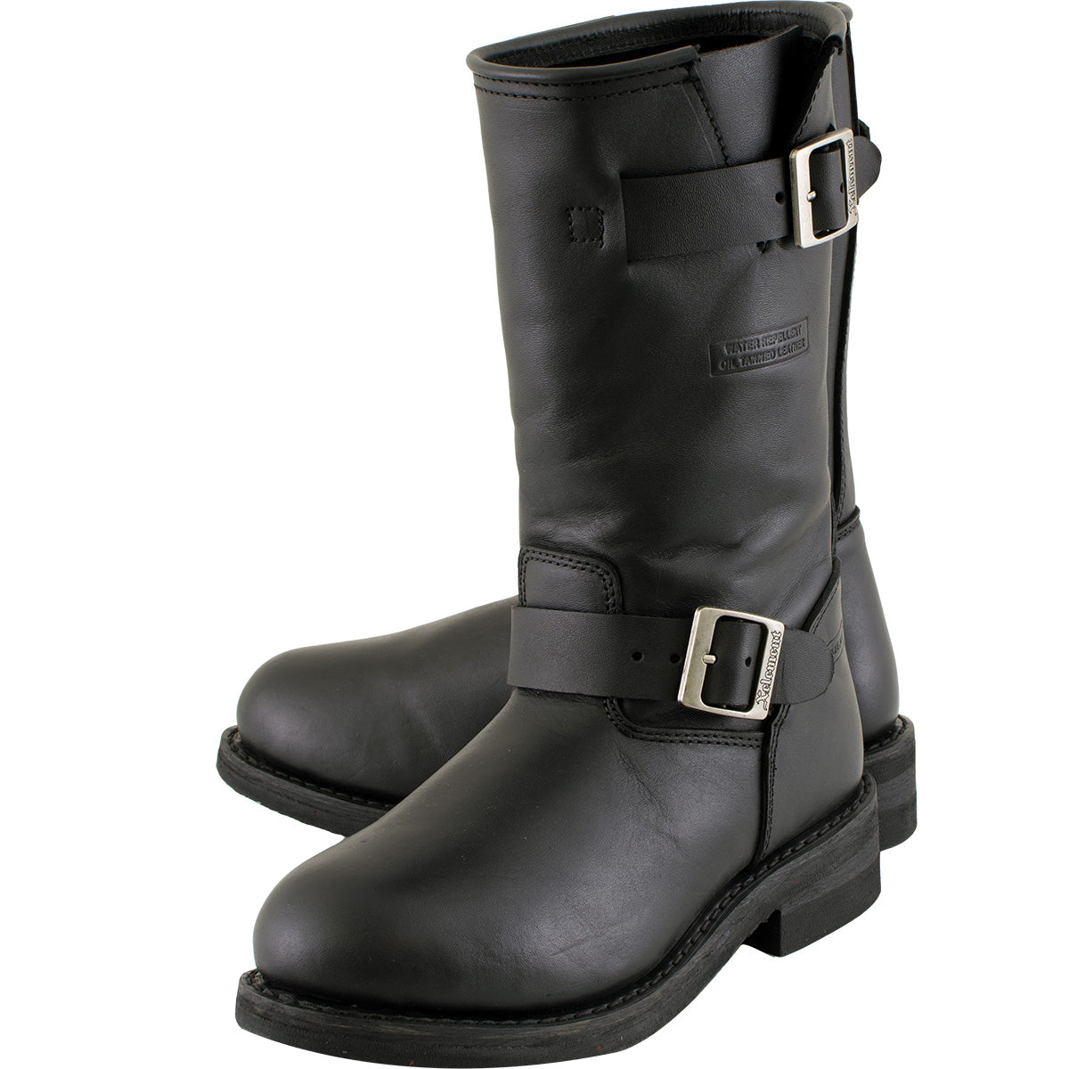 Xelement 2440 Women's Classic Black Leather Advanced Engineer Motorcycle Biker Boots